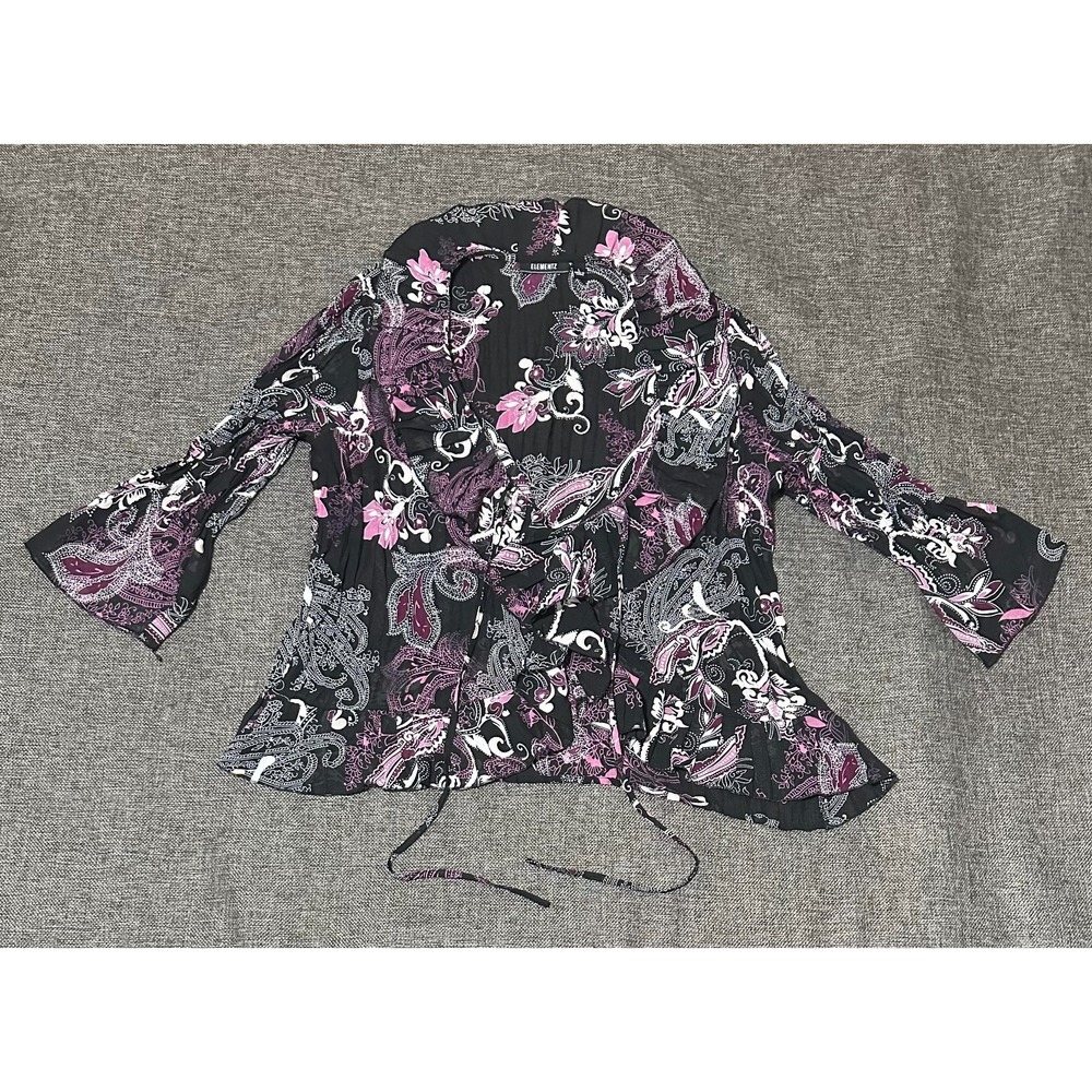 Elementz‎ Women's L Paisley Floral Blouse